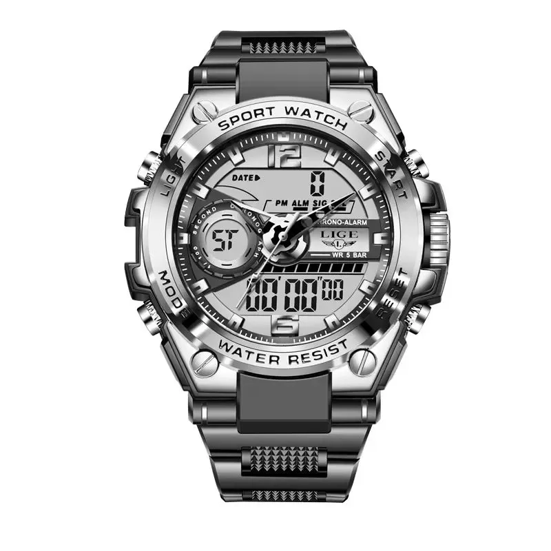 Men's Waterproof Military Sports Watch - LED Digital Quartz - Durable & Stylish