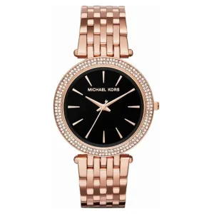 Michael Kors Darci Gold Stainless Steel Black Dial Quartz Watch for Ladies - MK-3402