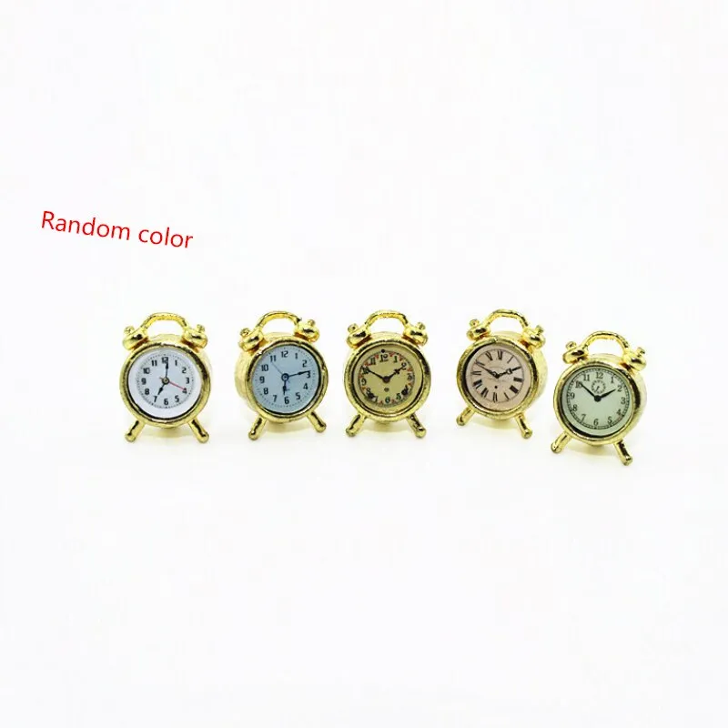 Mini Alarm Clock Round Number Double Bell Desk Table Digital Quartz Clock Home Decoration Retro Portable Cute Durable Kids Toy
