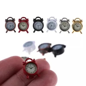Mini Alarm Clock Round Number Double Bell Desk Table Digital Quartz Clock Home Decoration Retro Portable Cute Durable Kids Toy