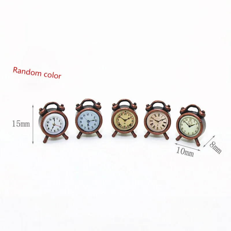 Mini Alarm Clock Round Number Double Bell Desk Table Digital Quartz Clock Home Decoration Retro Portable Cute Durable Kids Toy