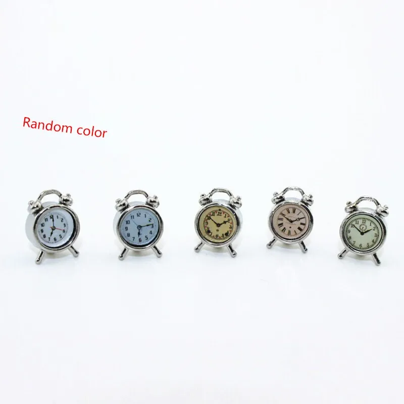 Mini Alarm Clock Round Number Double Bell Desk Table Digital Quartz Clock Home Decoration Retro Portable Cute Durable Kids Toy