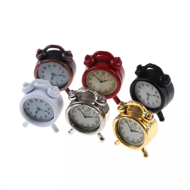 Mini Alarm Clock Round Number Double Bell Desk Table Digital Quartz Clock Home Decoration Retro Portable Cute Durable Kids Toy
