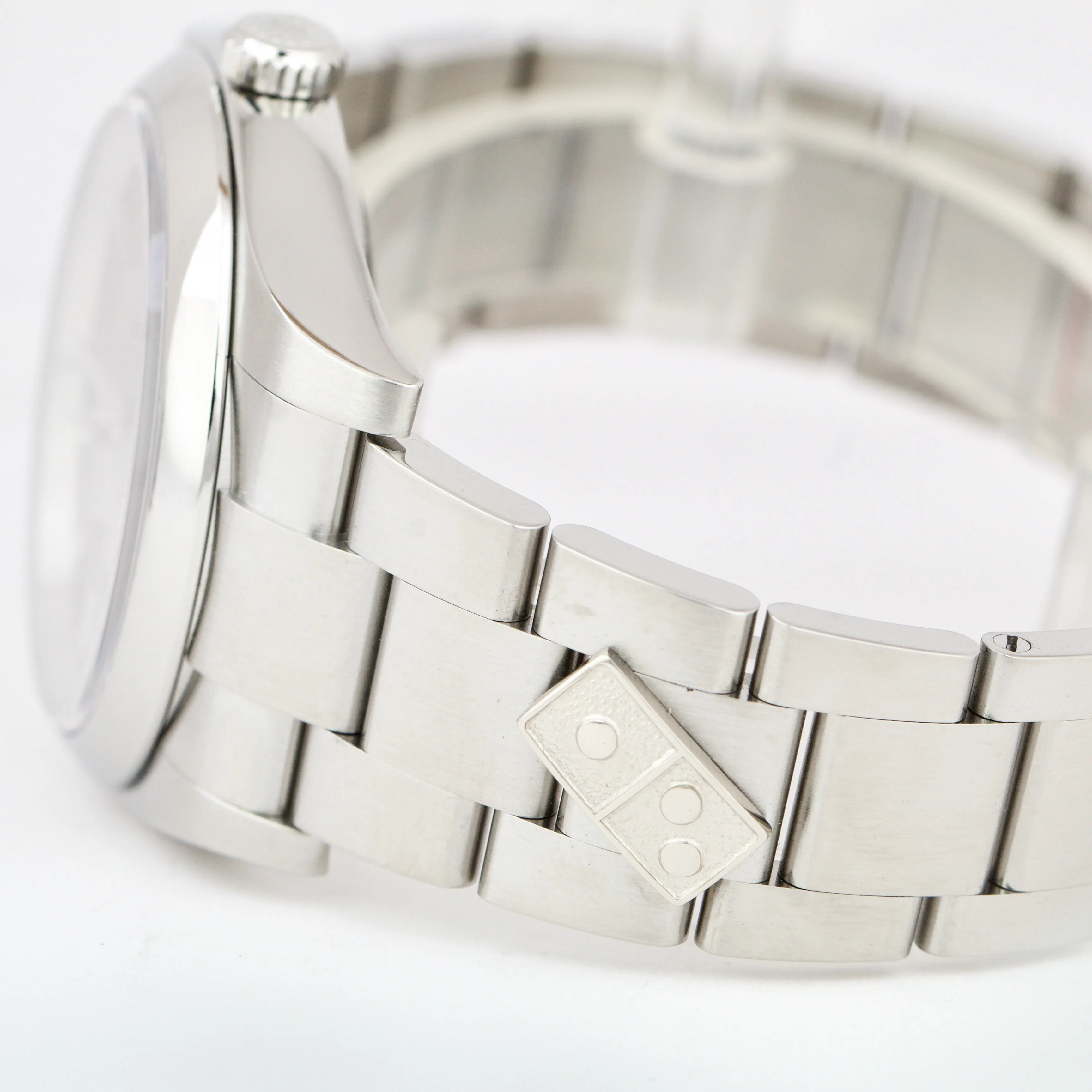 MINT Rolex Oyster Perpetual 36mm Stainless Steel Silver Domino Watch 116000 B&P