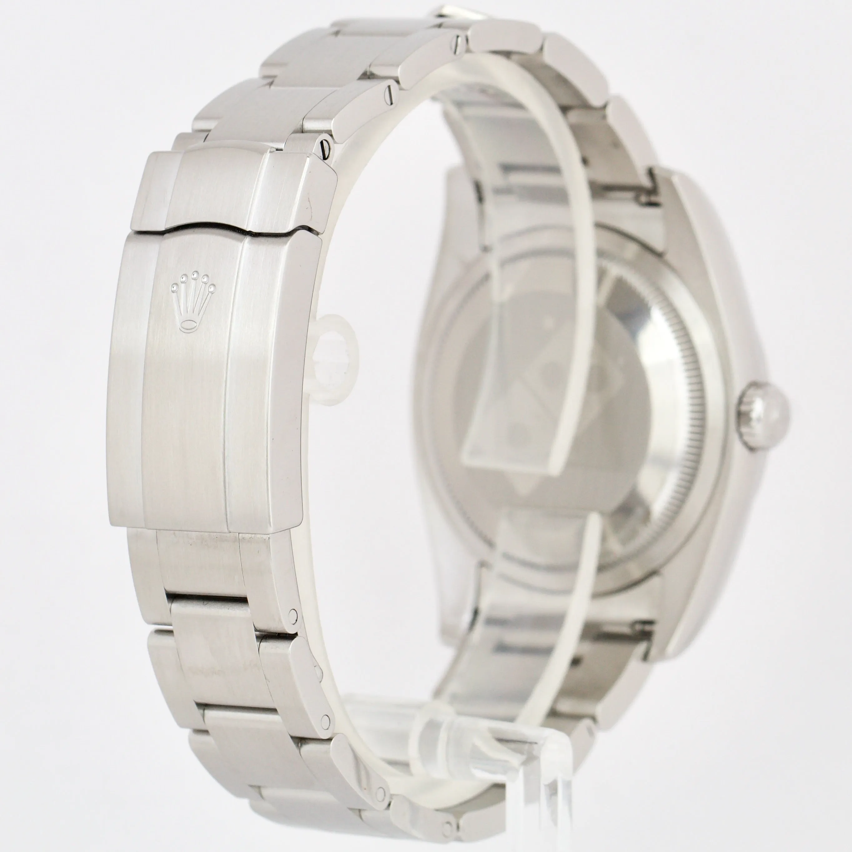 MINT Rolex Oyster Perpetual 36mm Stainless Steel Silver Domino Watch 116000 B&P