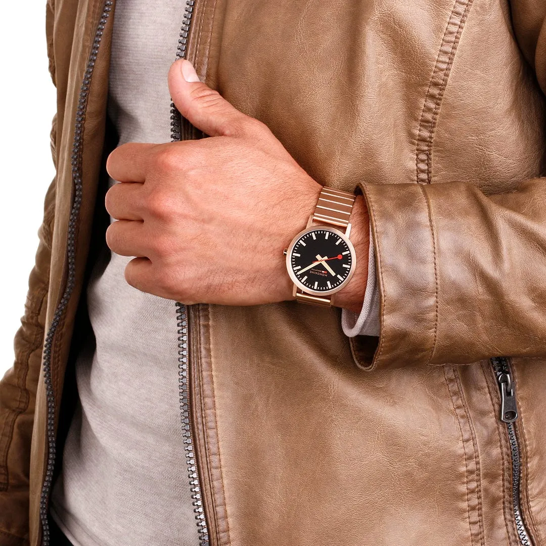 MONDAINE CLASSIC, 40MM, ROSE GOLD WATCH A660.30360.16SBR