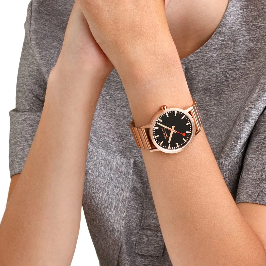 MONDAINE CLASSIC, 40MM, ROSE GOLD WATCH A660.30360.16SBR