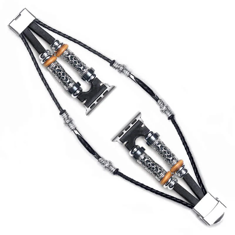 Multilayer Metal Cuff Retro Strap Watch Band