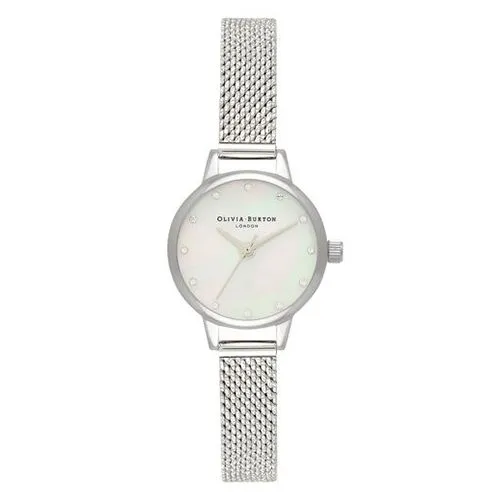 Olivia Burton Mother Of Pearl Mini Dial Mesh Strap Watch