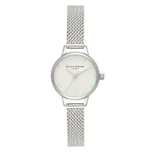Olivia Burton Mother Of Pearl Mini Dial Mesh Strap Watch