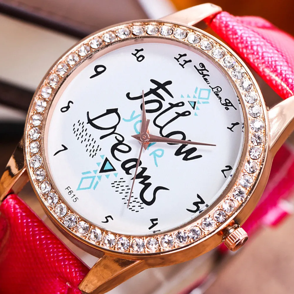 PICK YOUR BAND COLOR: Follow Your Dreams Wrist Watch
