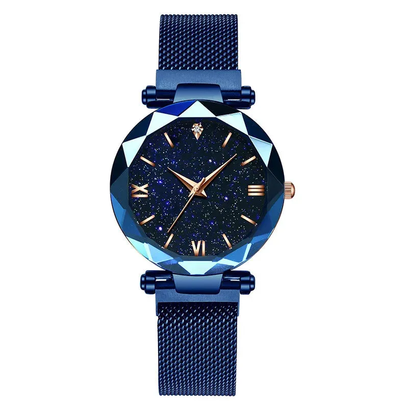 Reloj Mujer Luxury Starry Sky Women Watches Magnetic Mesh Belt Band Watch Fashionable Dress Wristwatch for Elegant Style