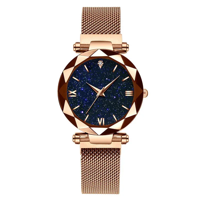 Reloj Mujer Luxury Starry Sky Women Watches Magnetic Mesh Belt Band Watch Fashionable Dress Wristwatch for Elegant Style