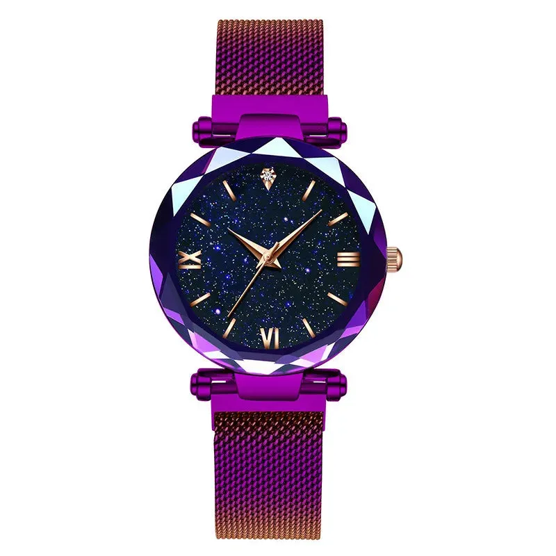Reloj Mujer Luxury Starry Sky Women Watches Magnetic Mesh Belt Band Watch Fashionable Dress Wristwatch for Elegant Style
