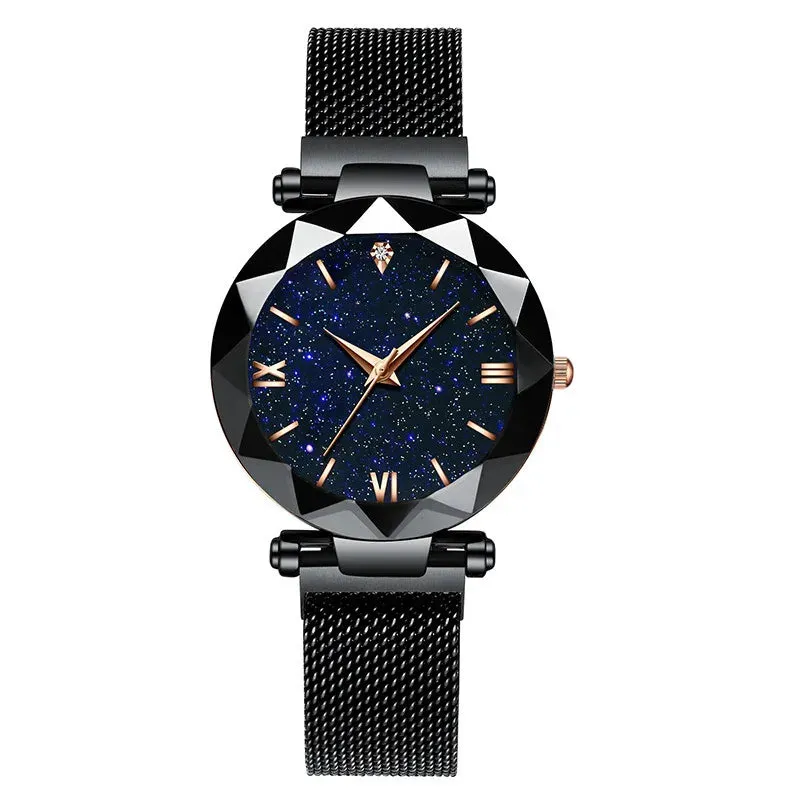 Reloj Mujer Luxury Starry Sky Women Watches Magnetic Mesh Belt Band Watch Fashionable Dress Wristwatch for Elegant Style