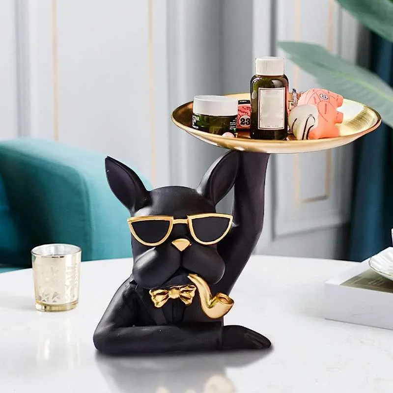 Resin Bulldog Decoration Tray