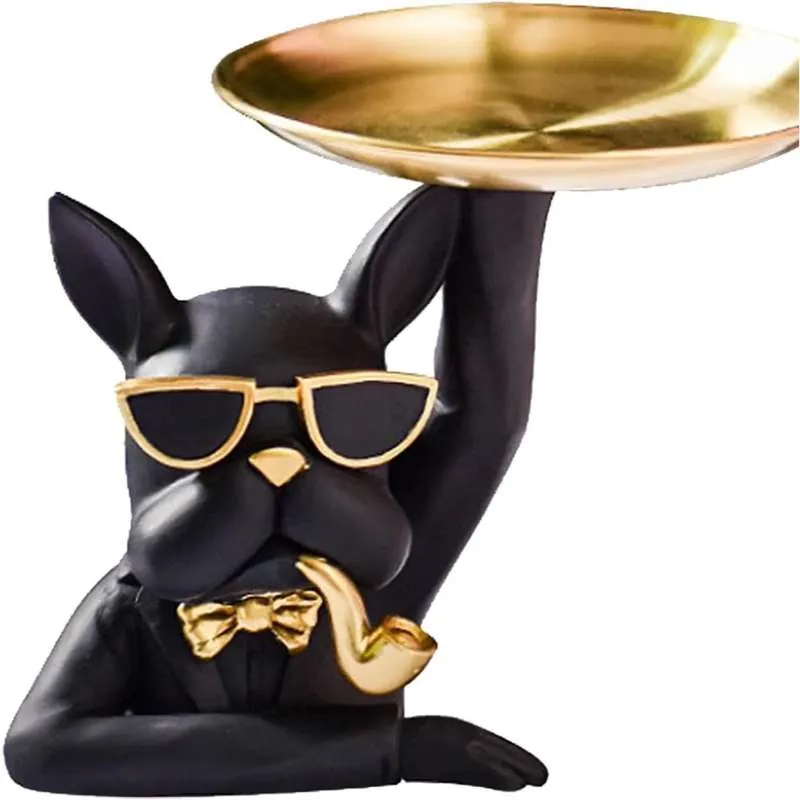 Resin Bulldog Decoration Tray