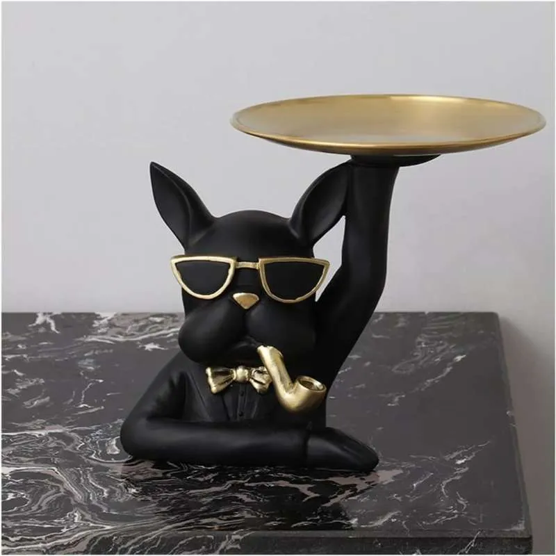 Resin Bulldog Decoration Tray