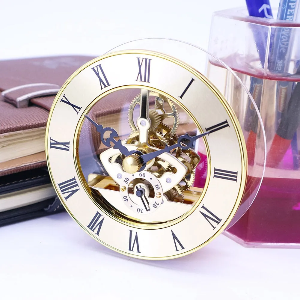 Retro Gear Wall Clock Movement Round Decorative Table Clock Metal Perspective Wall Clock Table Clock Clock Durable