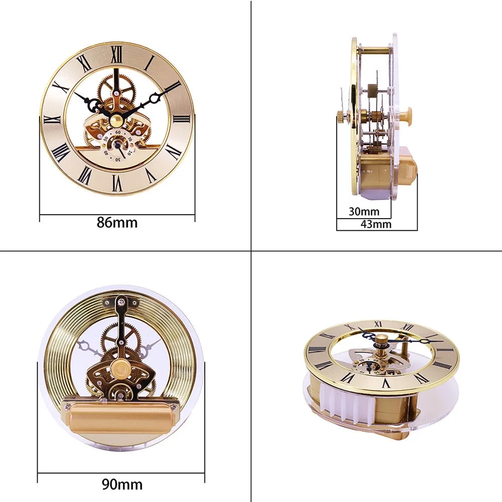 Retro Gear Wall Clock Movement Round Decorative Table Clock Metal Perspective Wall Clock Table Clock Clock Durable