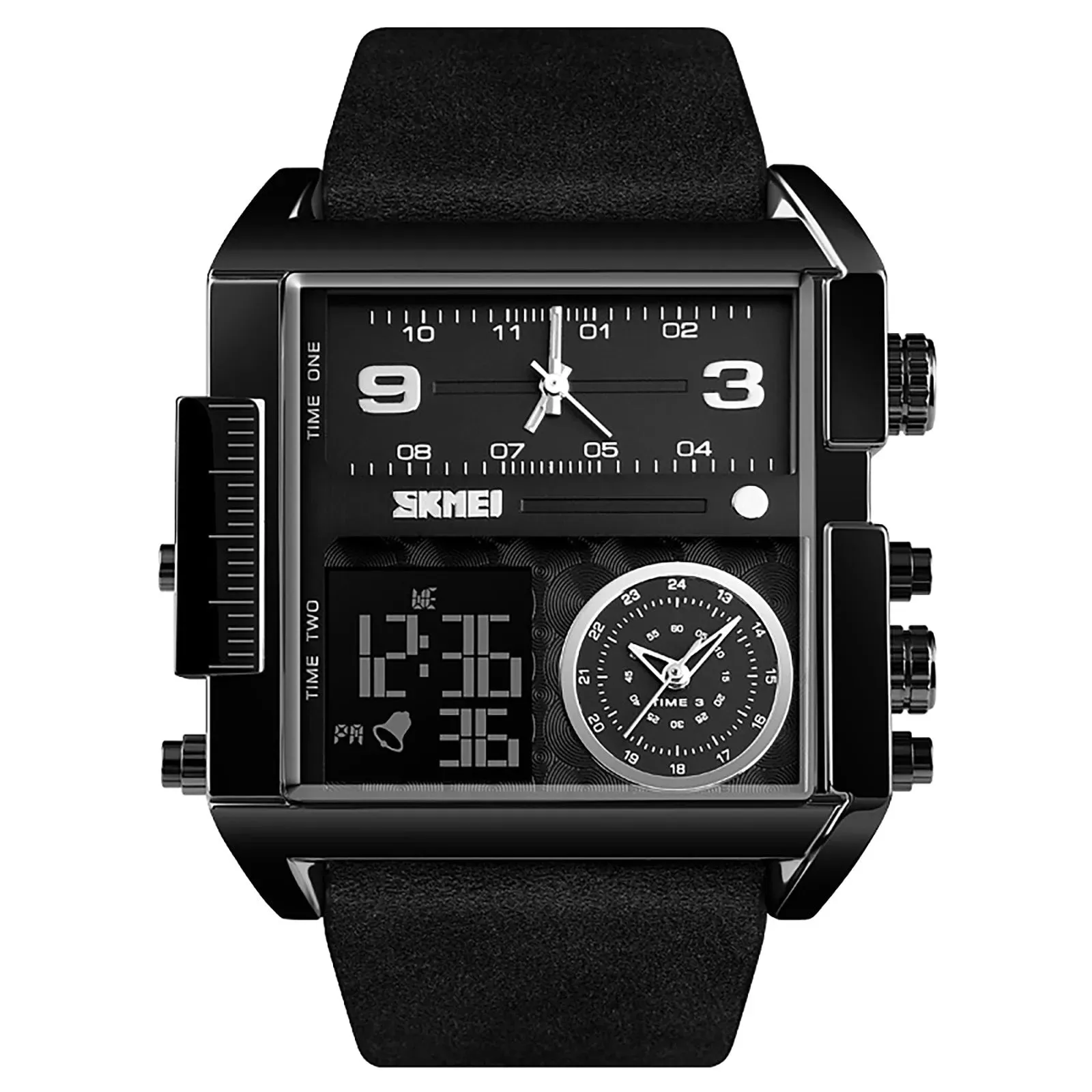 Retro Rectangle Waterproof Digital Men's Quartz Watches