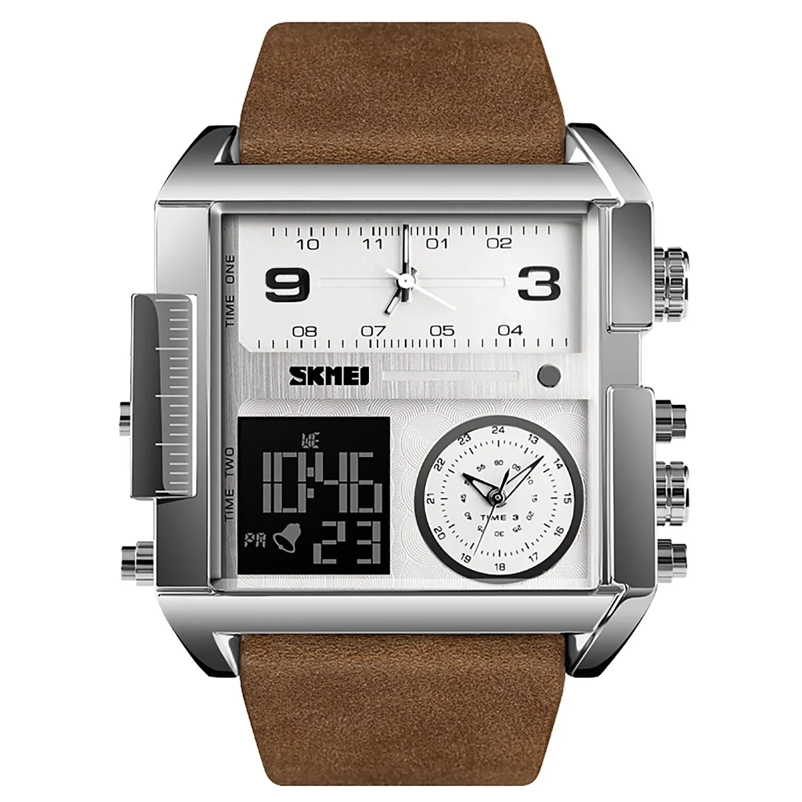 Retro Rectangle Waterproof Digital Men's Quartz Watches