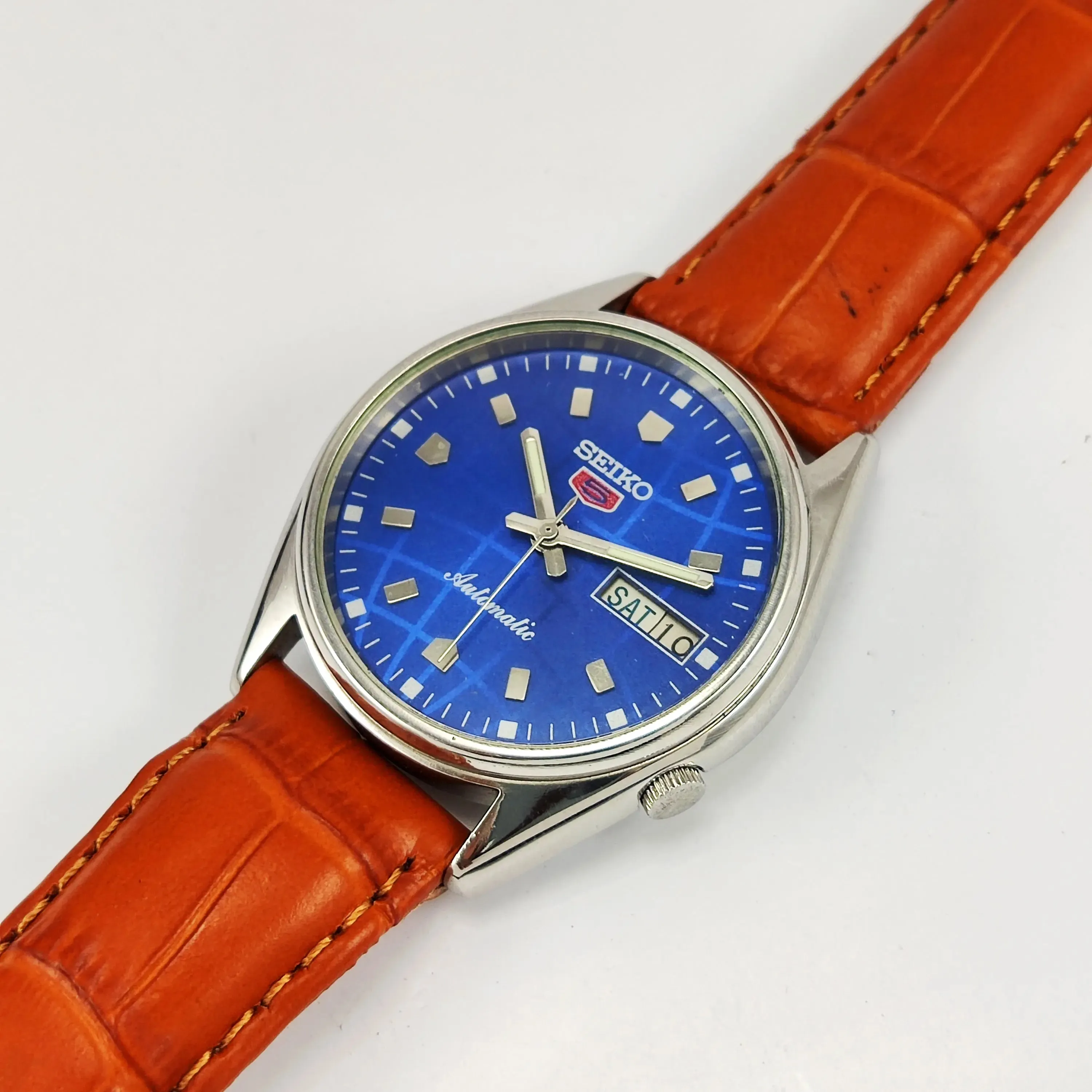 Seiko 5 Navy Blue Dial 17 Jewels Men's Automatic Wrist Watch 7009A
