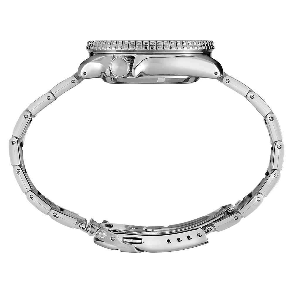 Seiko Mens Automatic 5 Sports Silver Stainless Steel Bracelet Green Dial Analog Watch - SRPD63