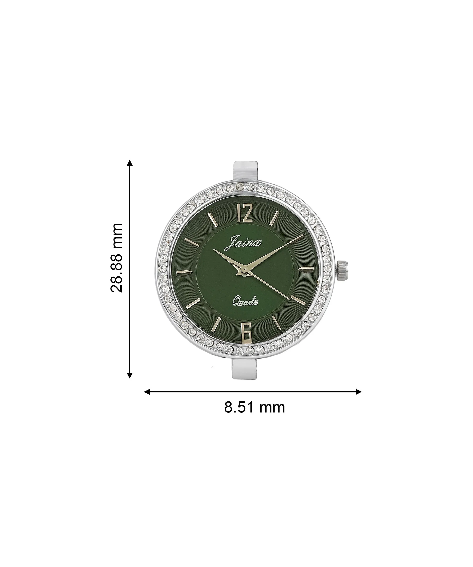 Silver Chain Green Dial Analog Wrist Watch For Women - JW8592