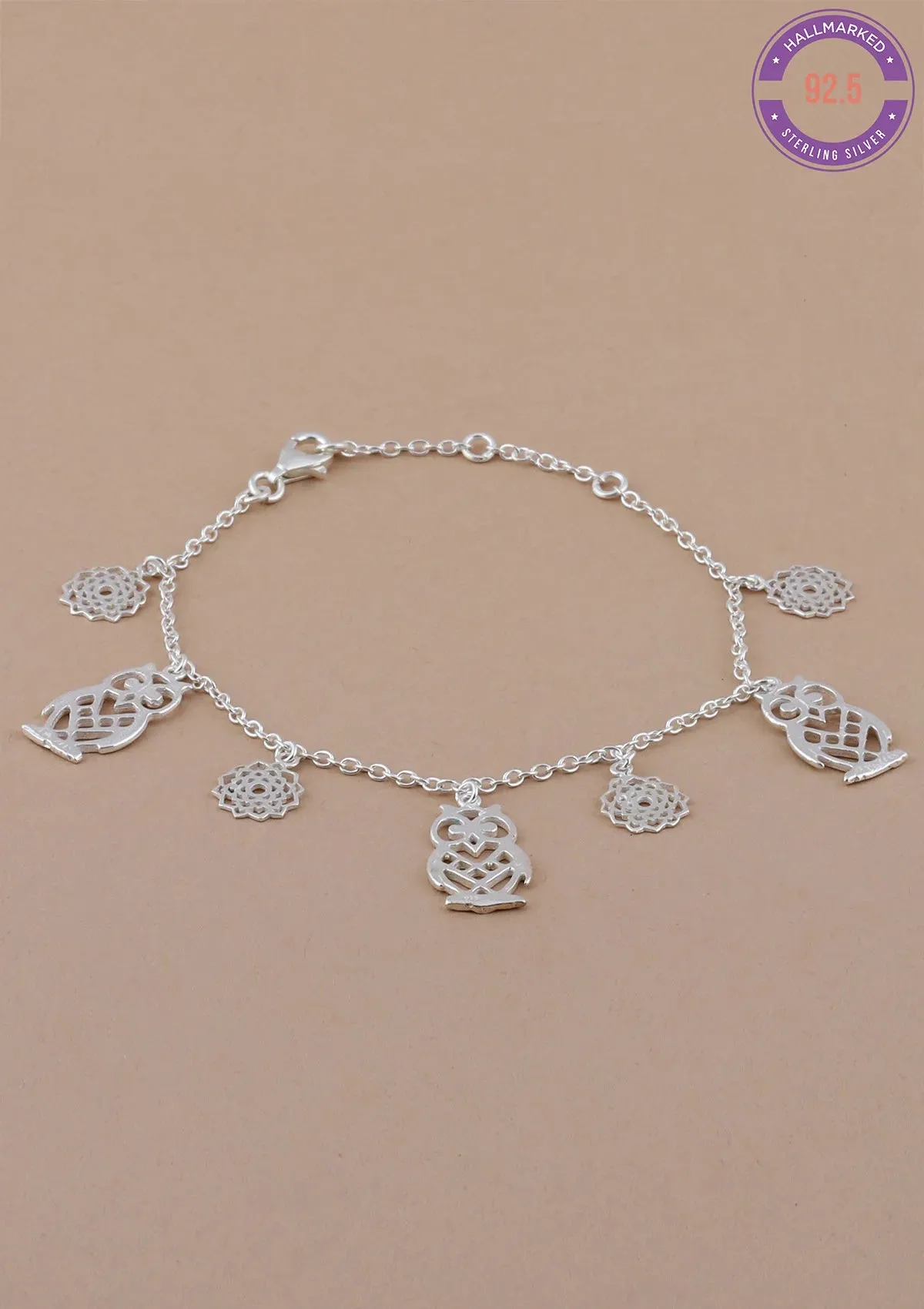 Silver Owl Charm Bracelet