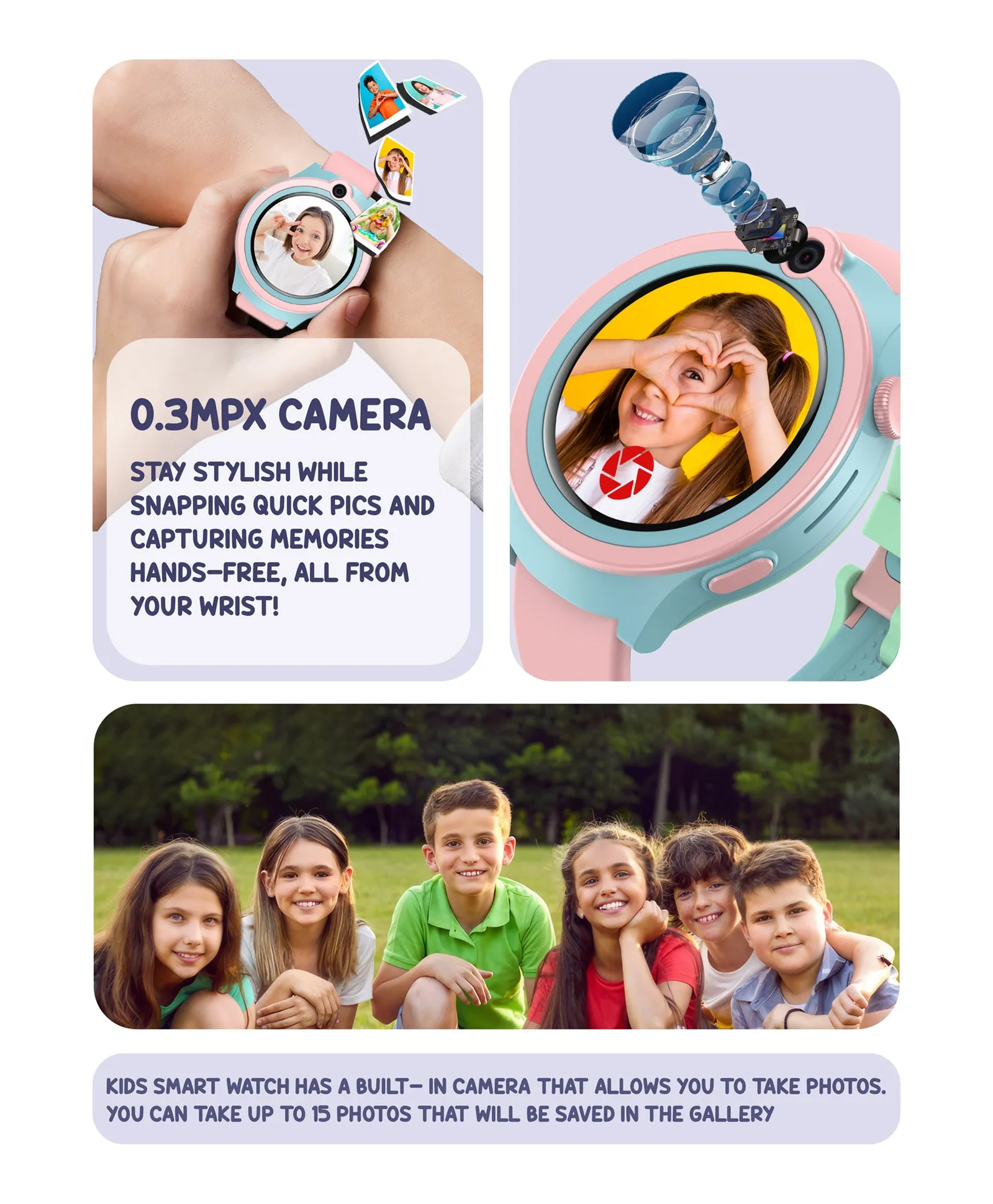 Spiky Cacus 4g Video & Voice Calling Smartwatch with GPS  - Purple