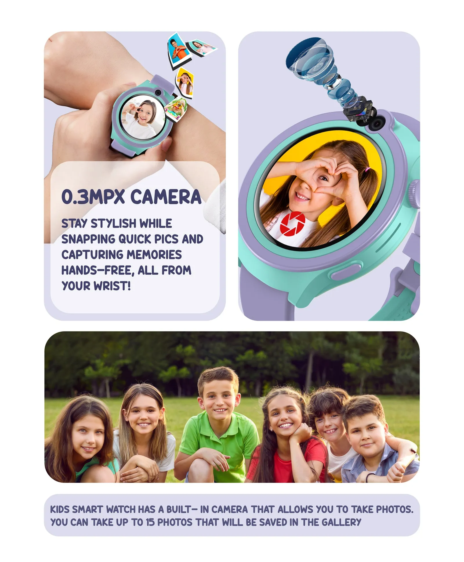 Spiky Cacus 4g Video & Voice Calling Smartwatch with GPS  - Purple