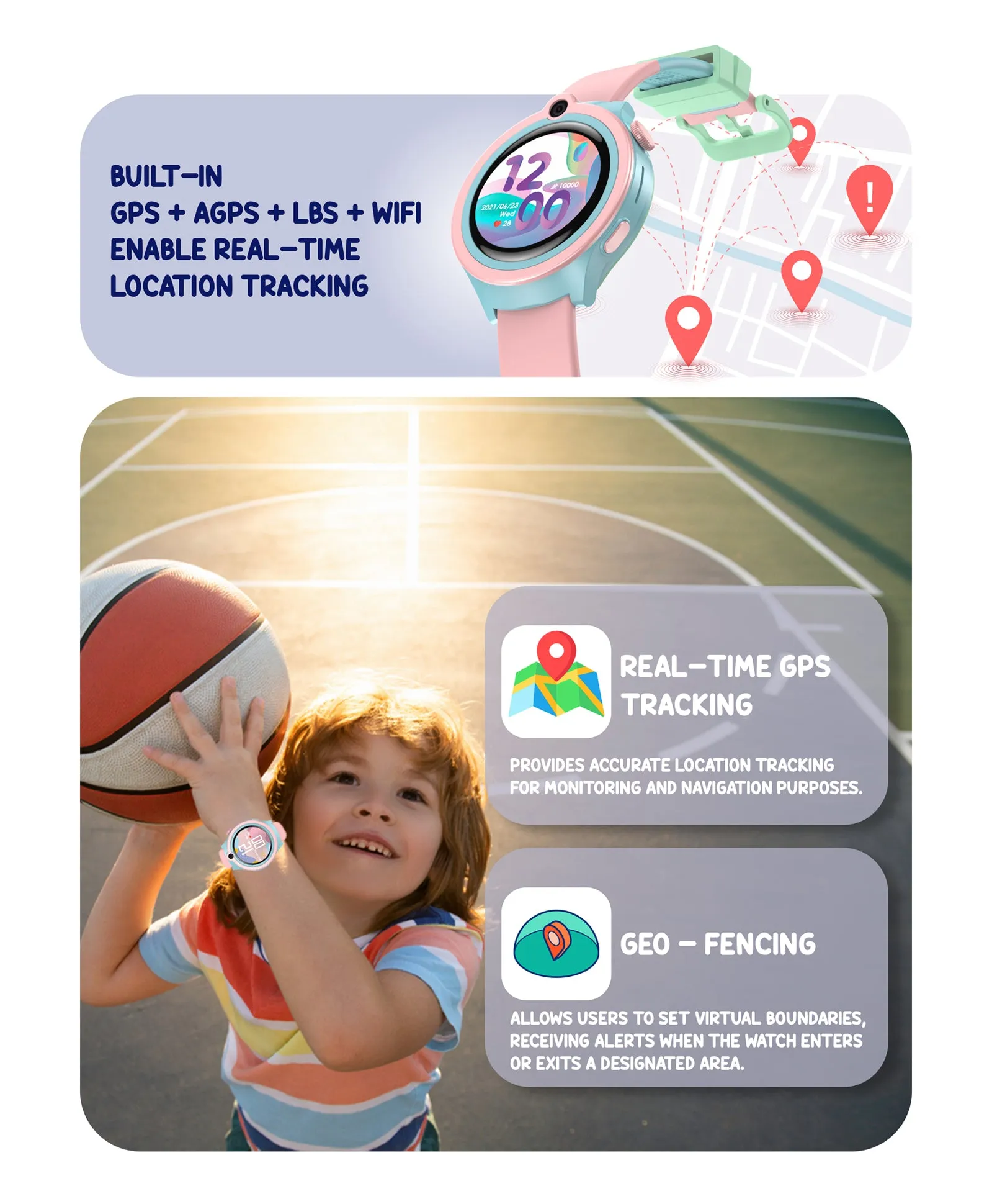 Spiky Cacus 4g Video & Voice Calling Smartwatch with GPS  - Purple