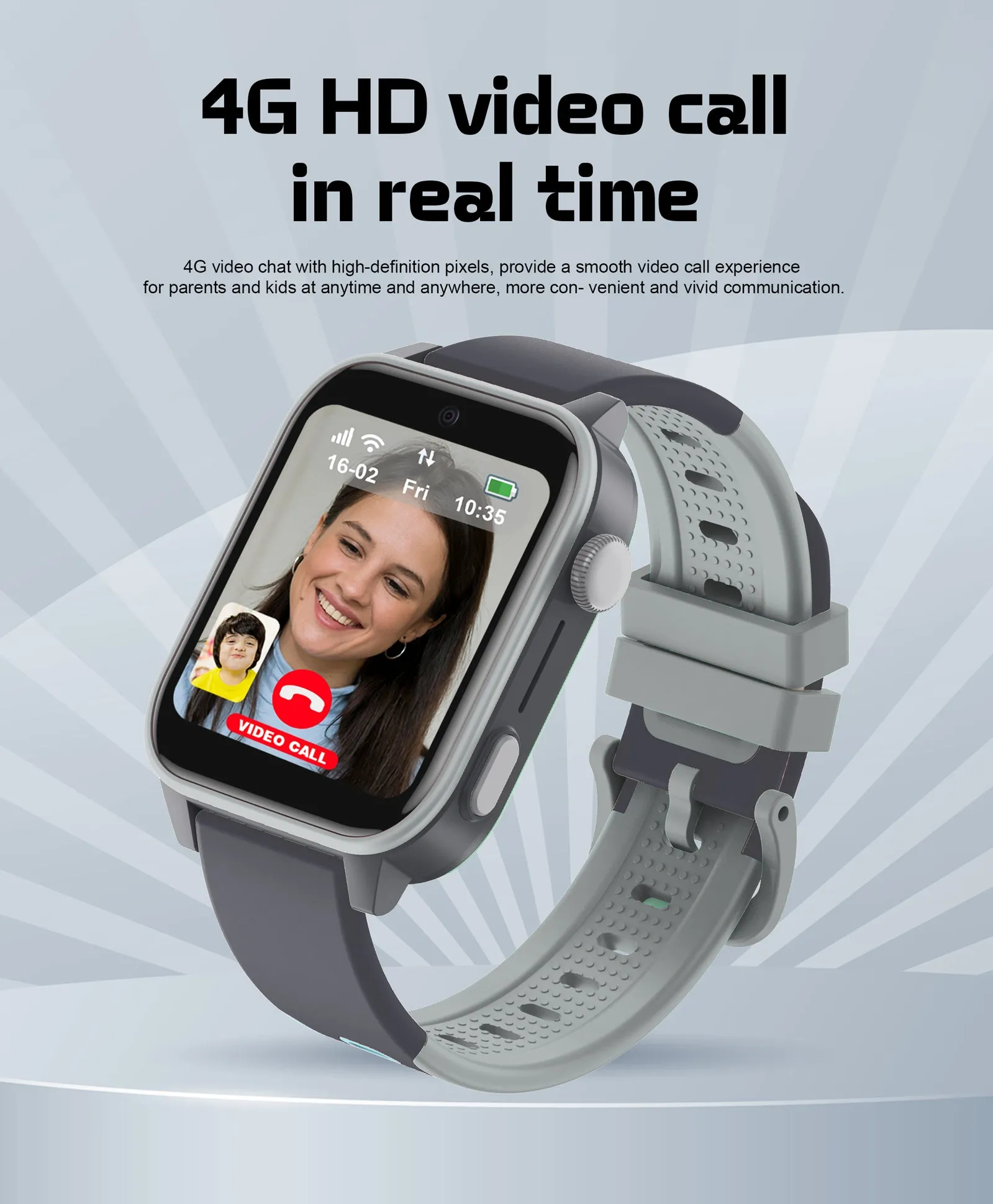 Spiky GNOME 4g Video & Voice Calling Smartwatch with - Black
