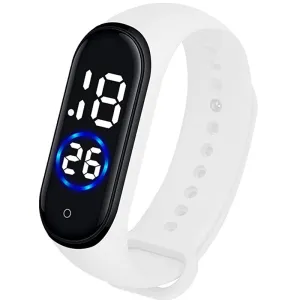Sports watch - Led touch Display - Silicone Strap - White