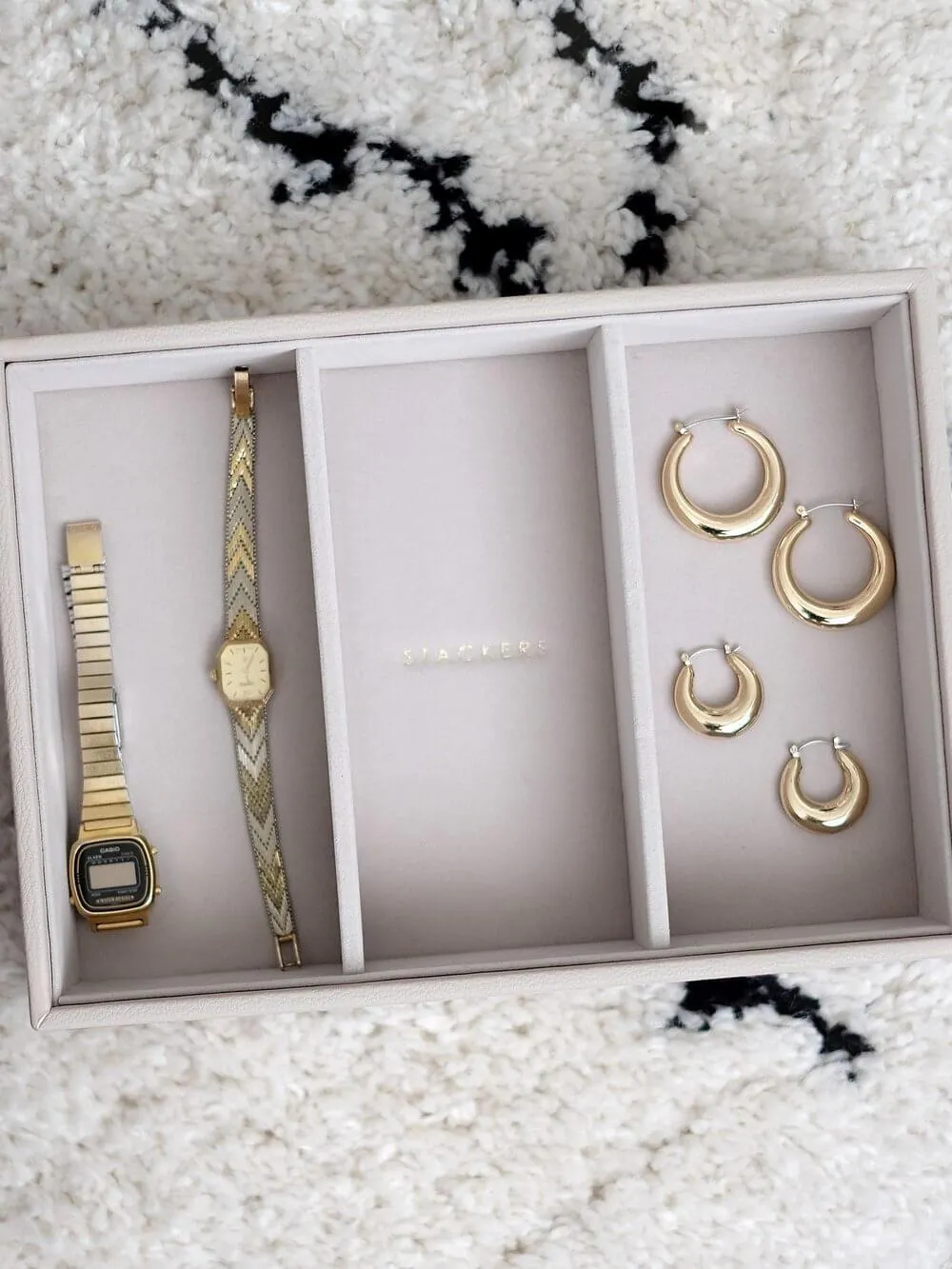 Stackers Classic 3 Compartment Deep Jewellery Tray Oatmeal