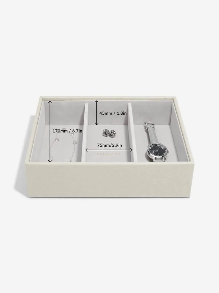 Stackers Classic 3 Compartment Deep Jewellery Tray Oatmeal