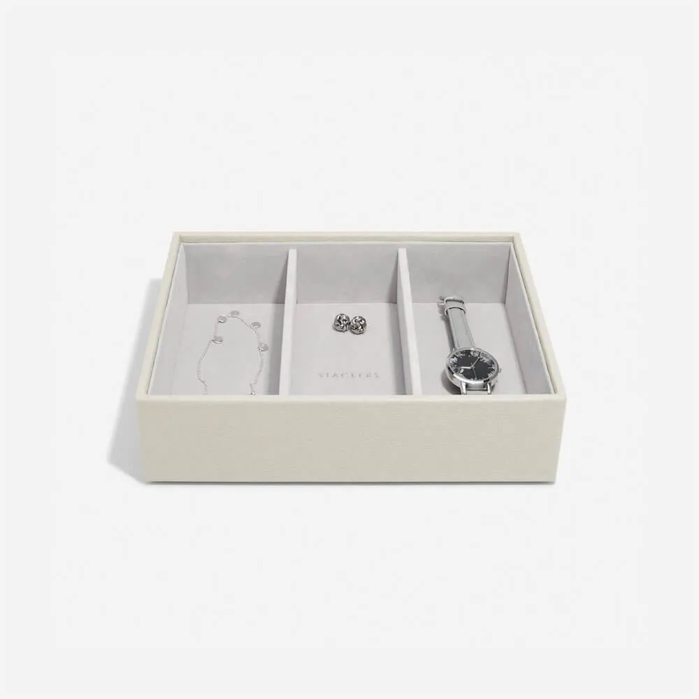 Stackers Classic 3 Compartment Deep Jewellery Tray Oatmeal