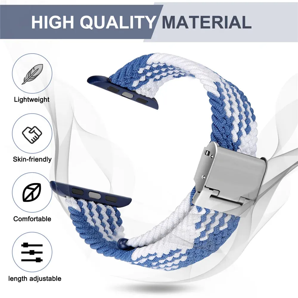 Strap For Apple Watch band 44mm 40mm 45/41mm 49mm 42/46mm 38 Elastic braided bracelet iwatch series 7 se 5 4 6 8 9 10 ultra 3 2