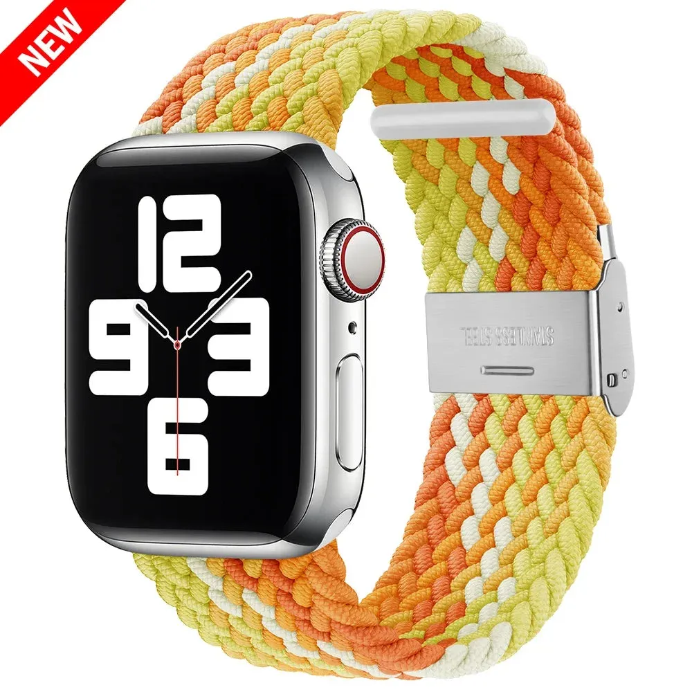 Strap For Apple Watch band 44mm 40mm 45/41mm 49mm 42/46mm 38 Elastic braided bracelet iwatch series 7 se 5 4 6 8 9 10 ultra 3 2