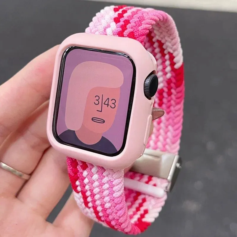 Strap For Apple Watch band 44mm 40mm 45/41mm 49mm 42/46mm 38 Elastic braided bracelet iwatch series 7 se 5 4 6 8 9 10 ultra 3 2