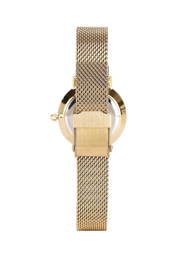 Susy Gold Mesh Watch with Bangle Set (Gold)