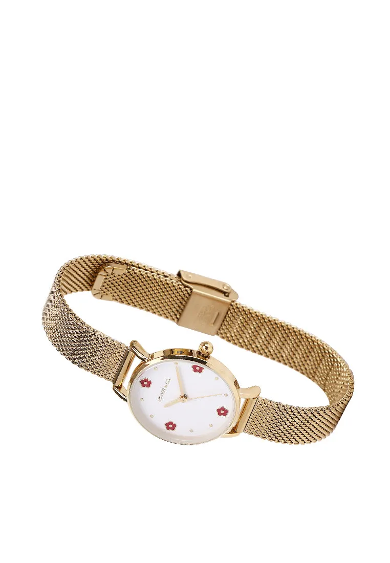 Susy Gold Mesh Watch with Bangle Set (Gold)