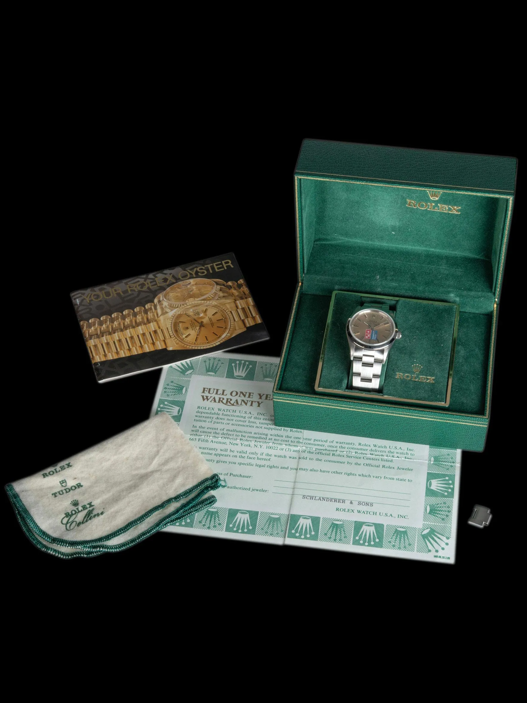 Tropical 1990 Rolex Air-King (Ref. 14000) "Domino's Pizza" W/ Box & Papers