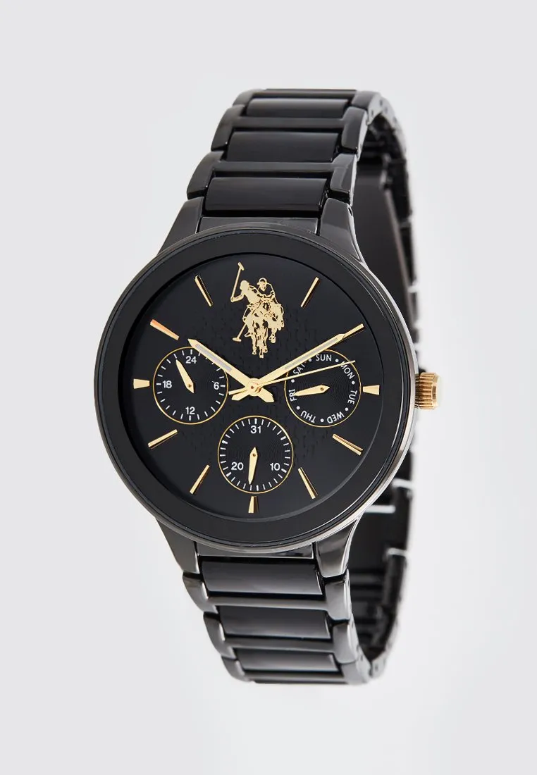US POLO ASSN. MEN'S METAL BAND WITH BLACK PLATING & S.S. BUCKLE