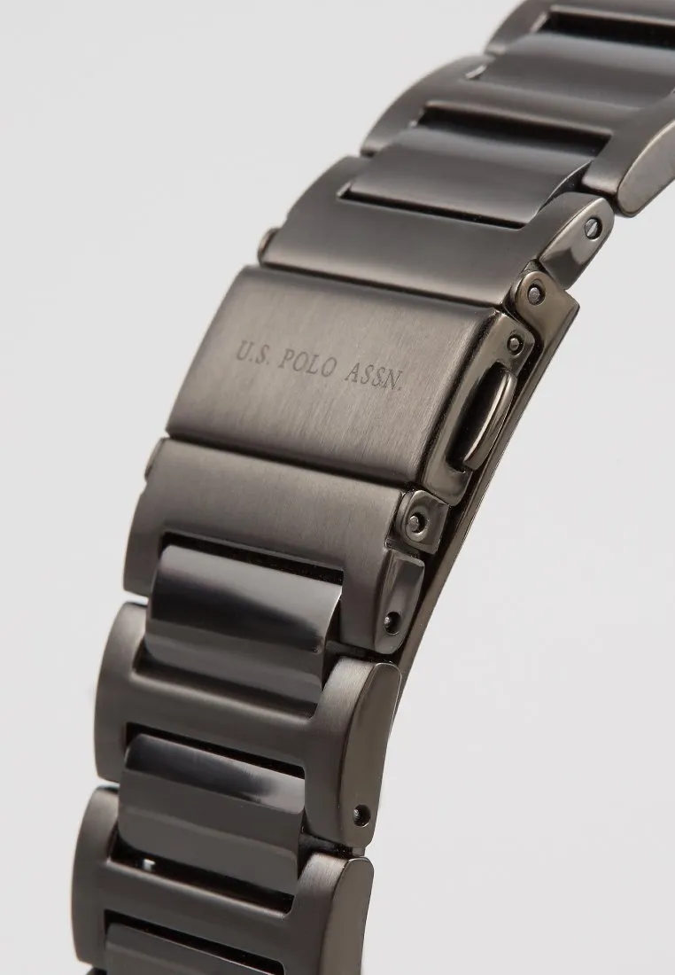US POLO ASSN. MEN'S STAINLESS STEEL BAND WITH ROSE GOLD FINISH & PERSONALIZED S.S. BUCKLE