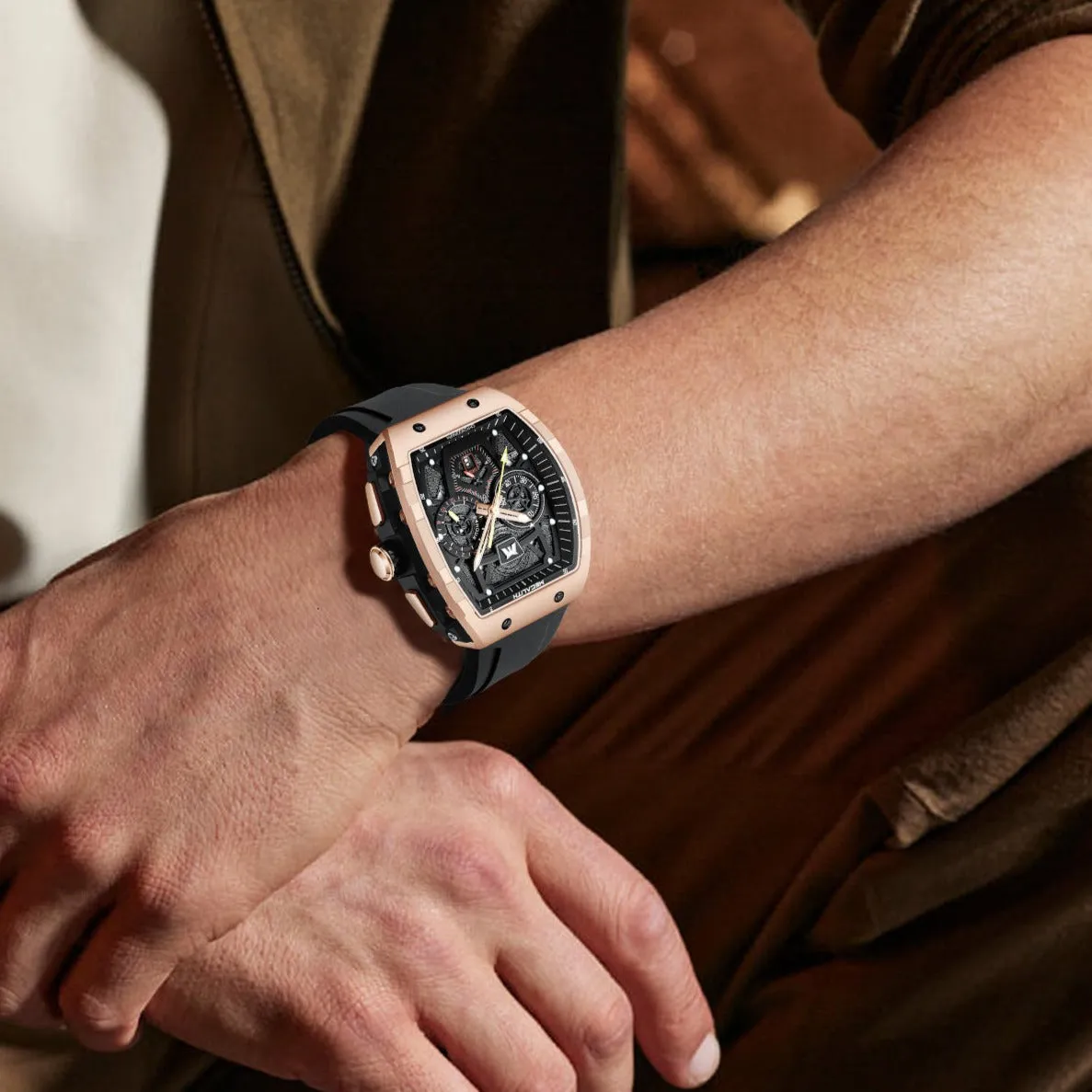 Vanguard Watch | Chronograph Watch Rubber Band | Megalith 8290M