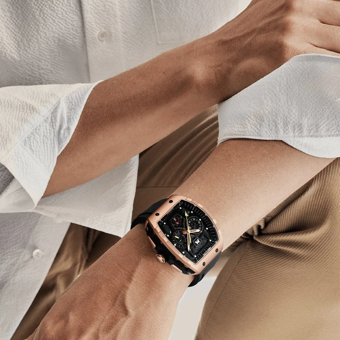 Vanguard Watch | Chronograph Watch Rubber Band | Megalith 8290M