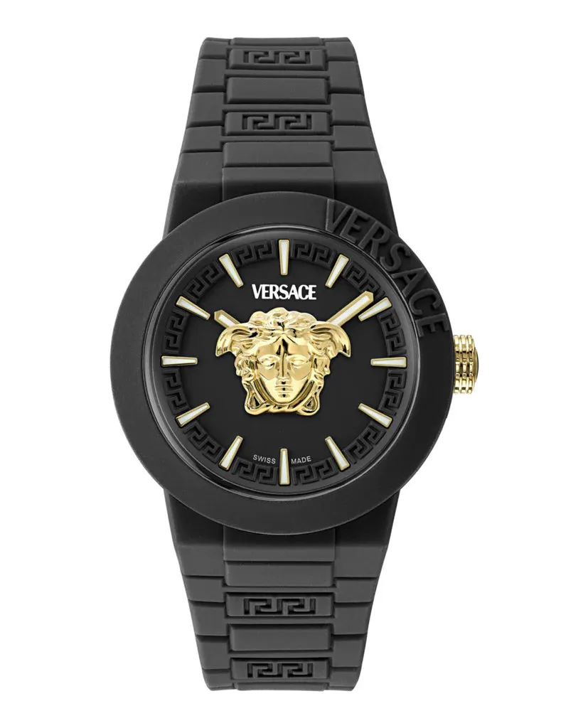Versace Black V-Pop Silicone Watch