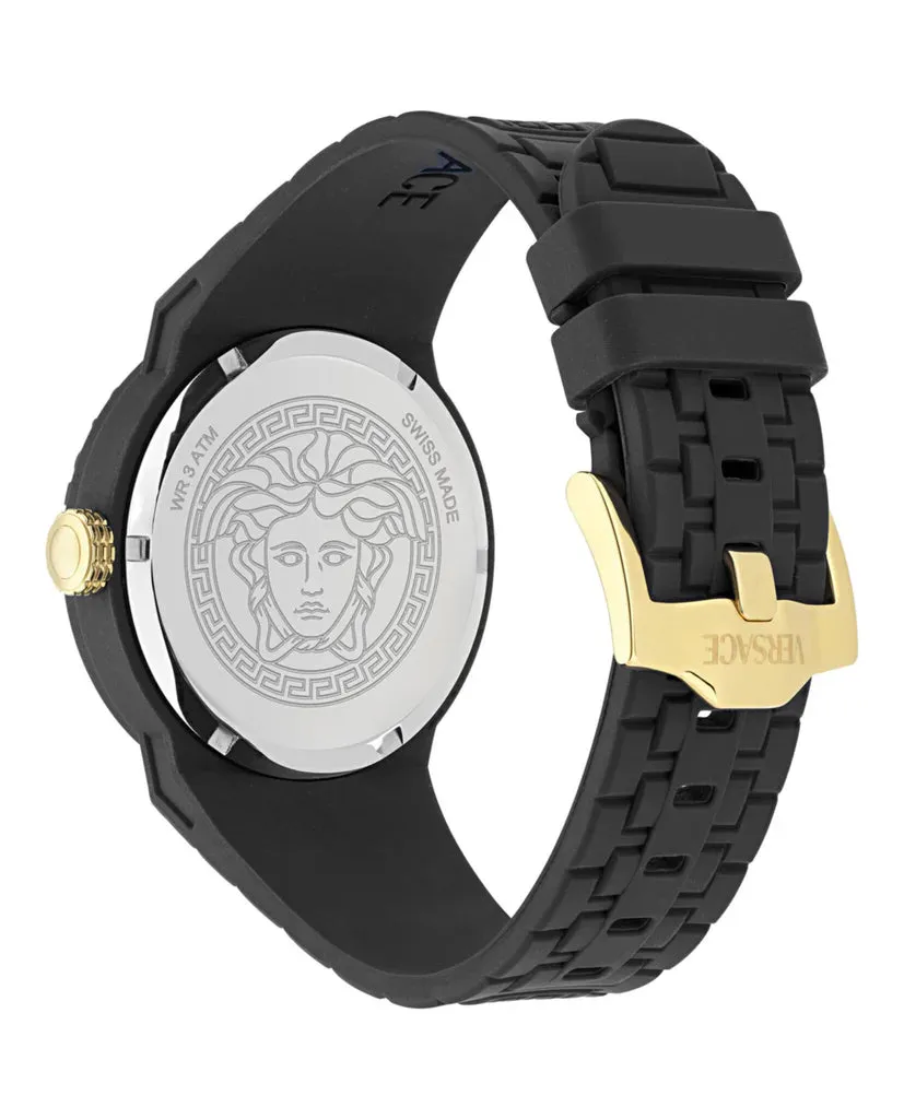 Versace Black V-Pop Silicone Watch